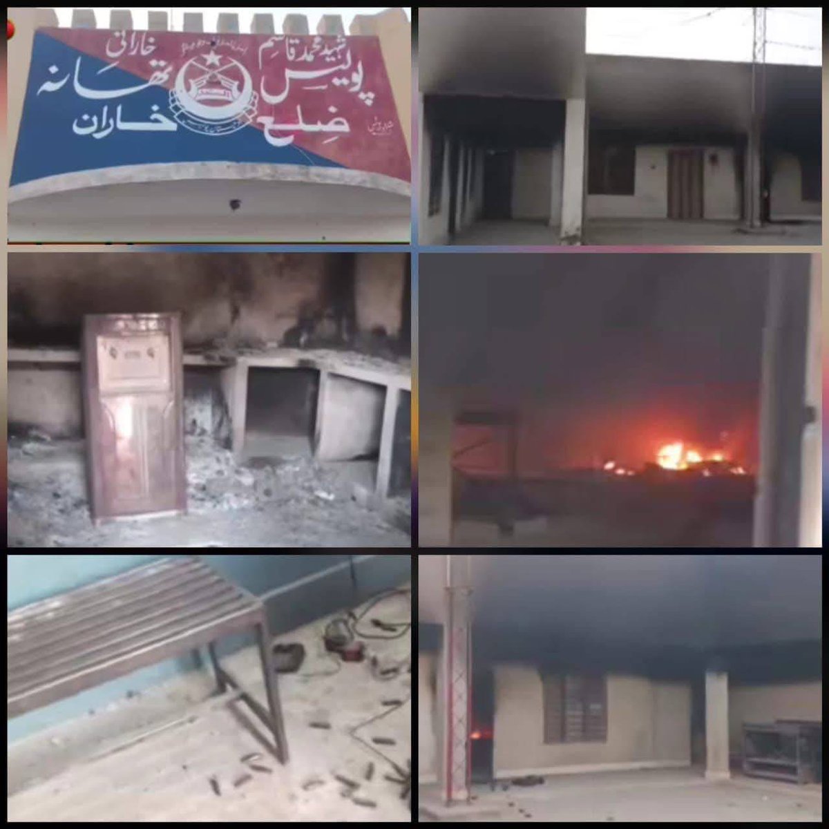 zaheerfl0's tweet photo. Kharan: Armed men attacked Kharan Police and CTD police stations, set fire to CTD and police stations along with records, and seized all weapons and other equipment from the police station. https://t.co/xnxu2qJQ4g