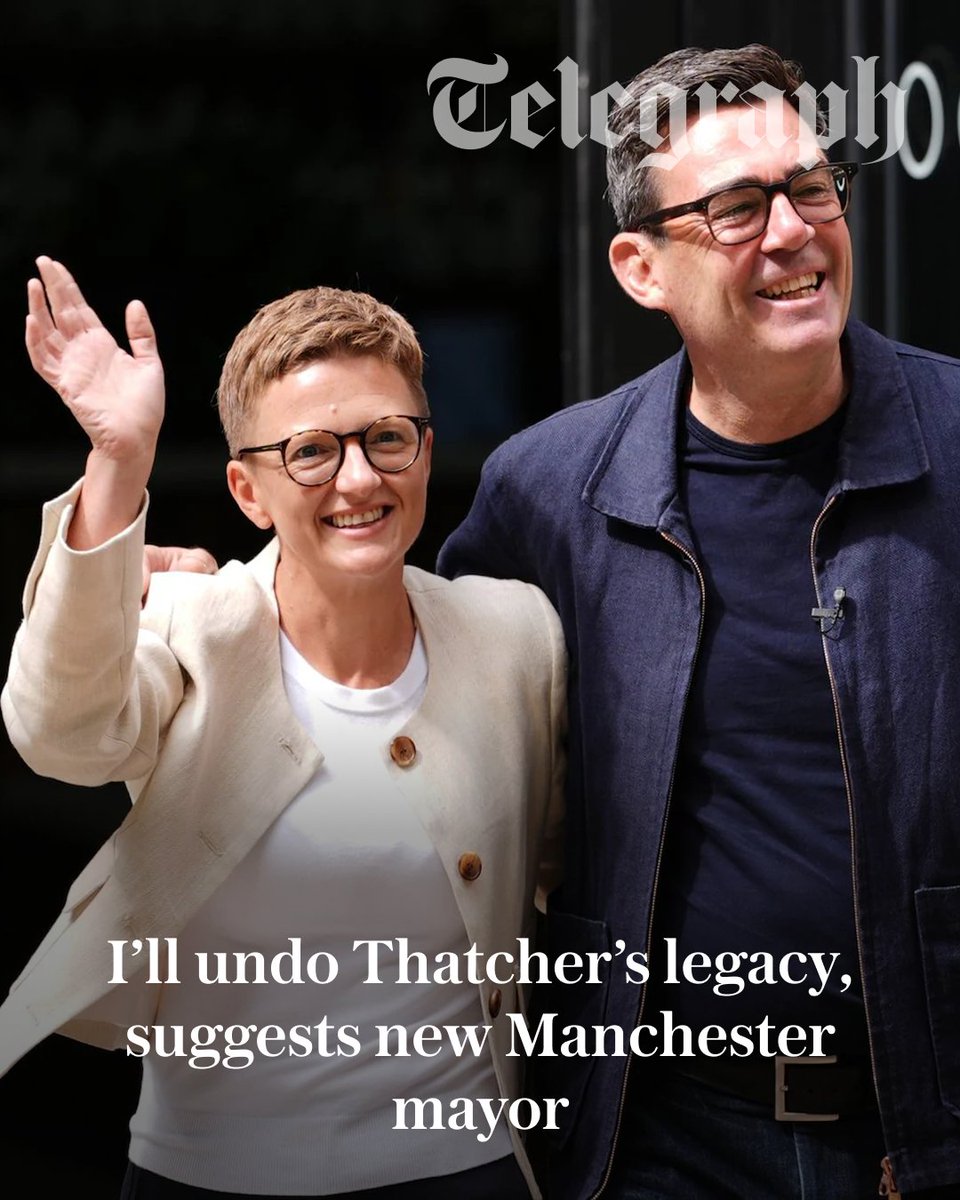 Telegraph's tweet photo. Bev Craig, Andy Burnham’s successor as mayor of Greater Manchester, has suggested she will undo Margaret Thatcher’s legacy.

This is what she alludes to ⤵️
https://t.co/TeKV8KFiXy https://t.co/HroUYUy8nF