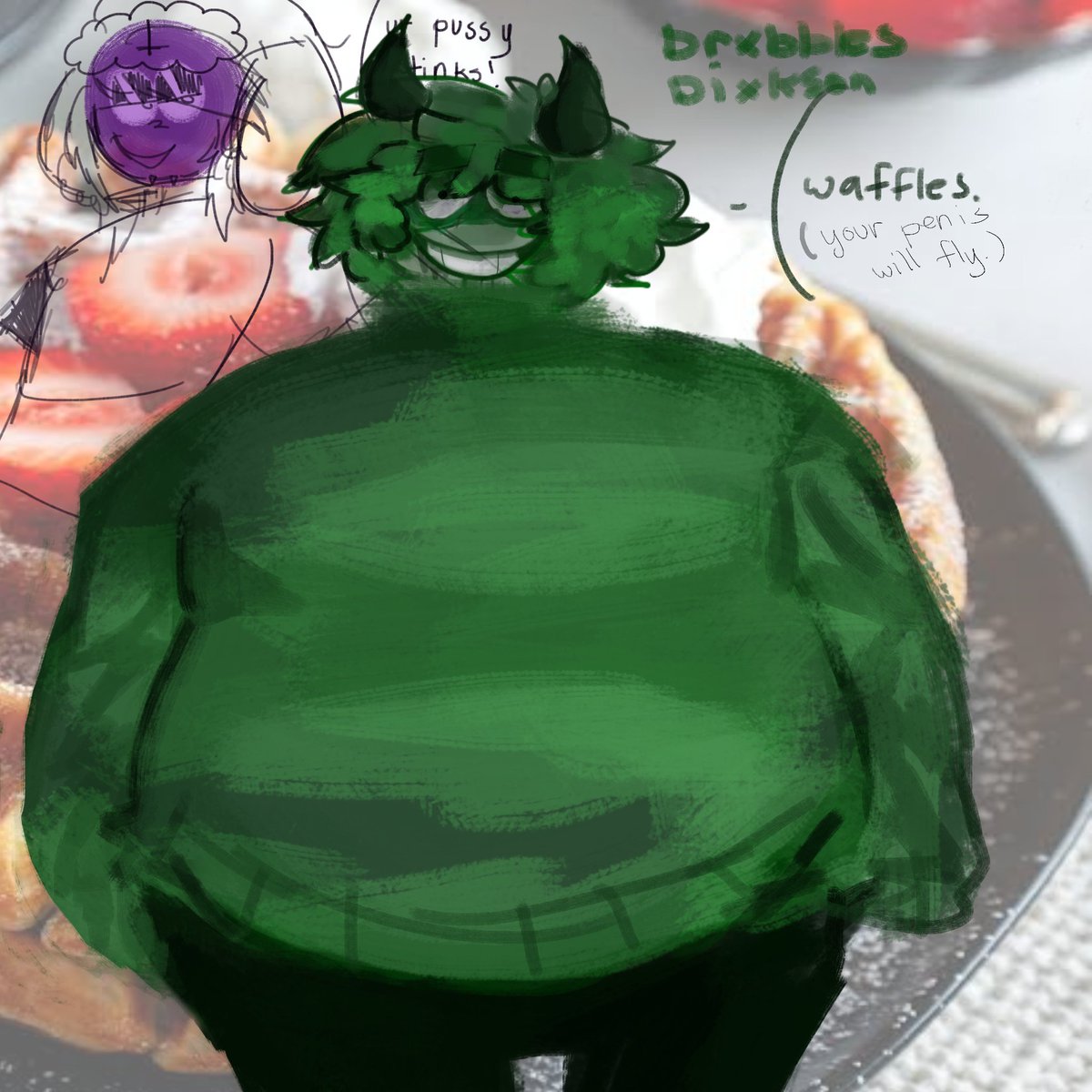 redm3at's tweet photo. my friend requested me to draw this hi #artrequest #artoc #digitalart #ocart #imsogreen
yes i draw fat ppl https://t.co/2q5rF4I37C