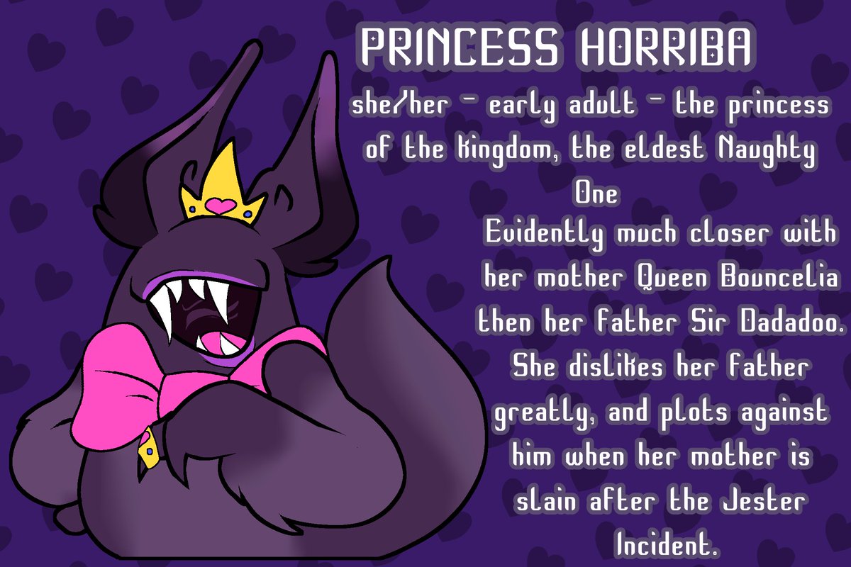 lovermancer's tweet photo. I thought I'd share the Naughty One OC I have! Meet Princess Horriba :D
Lore in thread!
#gartenofbanban #gobboc https://t.co/R11UFhkLgp