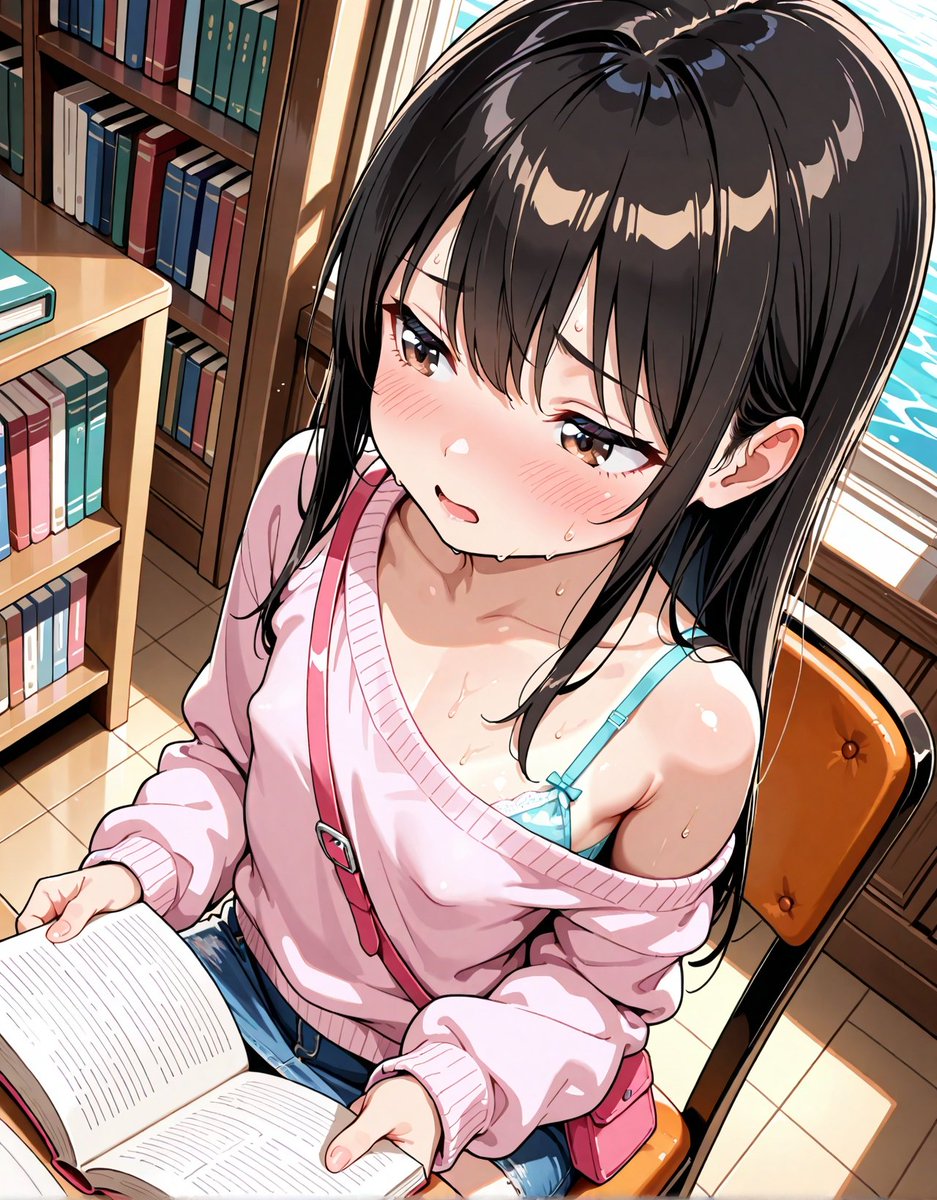 StudioKikiS's tweet photo. 📚 夏の図書館

冷房が効いていても、
読書に夢中になると暑くなる季節。
ふと気づいたら、
セーターの肩が少しだけずれていた。

🎨 Stable Diffusion
#AIイラスト #AIArt #StableDiffusion https://t.co/D8DwPeolI9