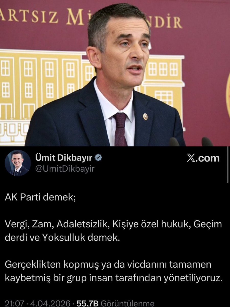 gokceekatuun's tweet photo. Ümit Dikbayır, AKP’ye geçeceğini açıkladı.
Türk halkının oy verdiği vekiller, belediye başkanları Akp’ye geçecekse neden seçim yapılıyor?
Seçimleri kaldırın kimseyi de yormayın! https://t.co/5EmDmrSDrs