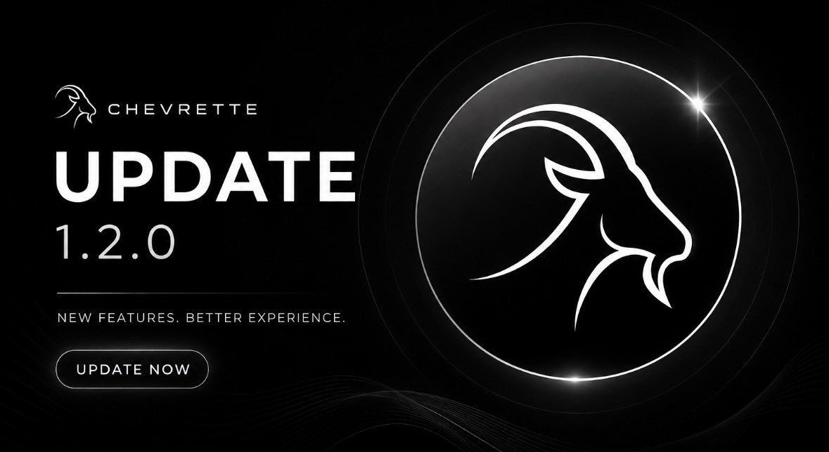 chevrette_net's tweet photo. 🚀 Chevrette v1.2.0 is now LIVE!

A new update has been successfully released! 🎉

We strongly recommend that all users update to Version 1.2.0 to enjoy the latest improvements and the best possible experience.

✨ What’s new:
🎁 Daily Rewards System
📊 New Statistics section
❤️ Support Chevrette page
⚡ Performance improvements
🛠️ Bug fixes and stability enhancements

Please update your app now and don’t miss the new features!

📲 Download the latest version:
🌐 https://t.co/GsgGKSDCZ8

Thank you for being part of the Chevrette journey. 🖤

#Chevrette #Update #Version120 #Android #Web3 #Crypto #Blockchain #DailyRewards #MobileApp #Technology #Innovation #CryptoCommunity #EarlyAccess #Galaxy #BuildInPublic