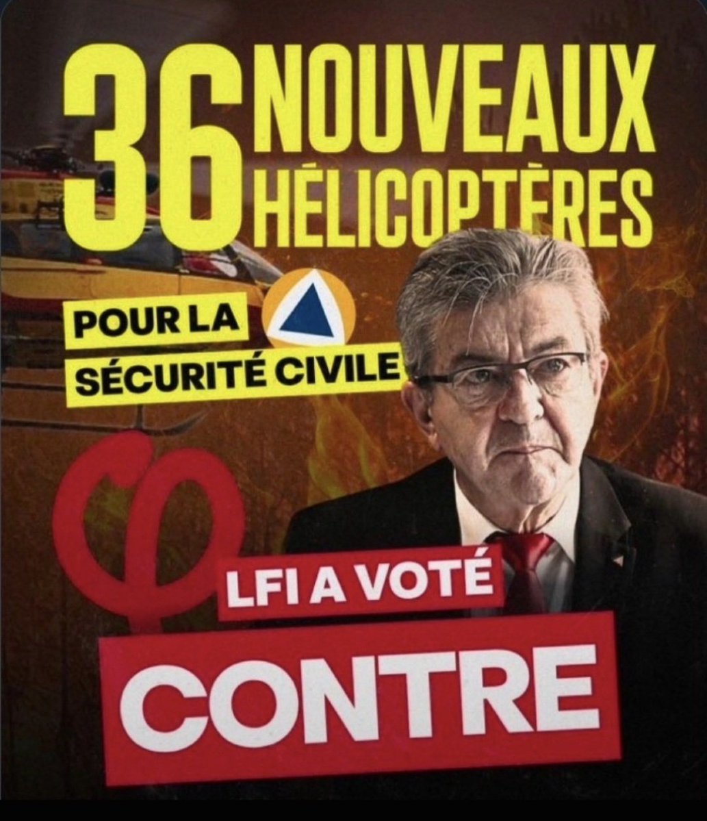 jmp1510's tweet photo. @L_insoumission Sombre merde. Vous avez voté contre l'augmentation des moyens pour les pompiers et vous voudriez nous faire croire que vous voulez les soutenir. LFI parti passionnément antisémite qui soutient l'organisation terroriste du Hamas https://t.co/B8Vi9vCbUs