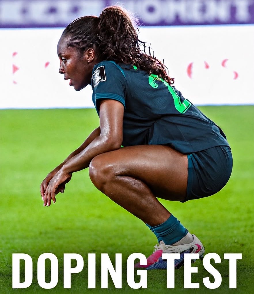 official_esclub's tweet photo. Super Falcons Michelle Alozie was selected for a doping test following her impressive performance in Nigeria’s 1-0 victory over Zambia with the defender among the last to leave the stadium https://t.co/3JR3NfiFoE