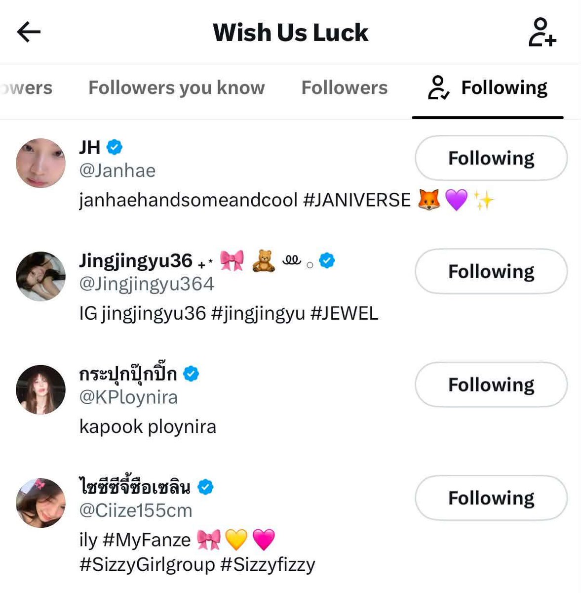janxjingjing's tweet photo. FILO JEWELS!!!!! OH MY GOD @wishusluckent IS NOW FOLLOWING JANJINGJING AND KAPOOKCIIZE OMFG 😭😭😭 MAGREADY NA TAYOOOOO KDKSKSKS RAMDAM KONA ANG KABA 😭 https://t.co/9XmxDc4AiU