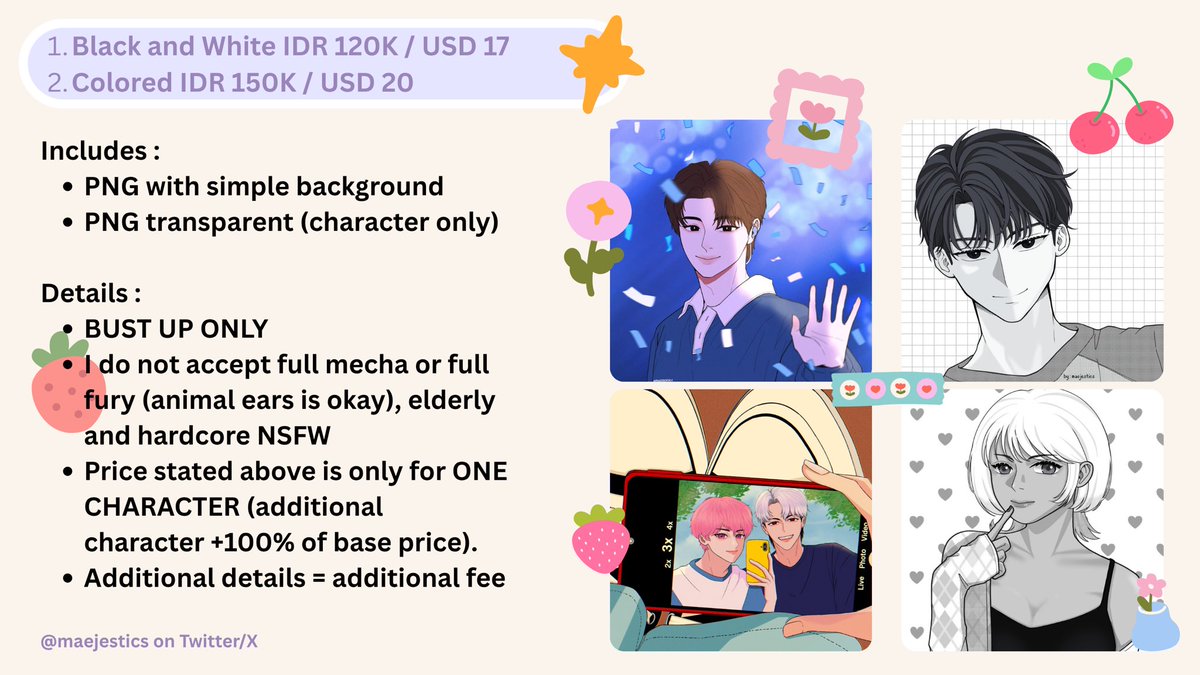 maejestics's tweet photo. URGENT COMMISSION OPEN !!!

Let's make your character in my services!
✅YCH Pixel Selfie 📸 
✅YCH Pixel Chibi 🧍🤏
✅YCH Pixel Couple 🫶💕
✅Bust Up Illustration 🖼️

Reposts ↻  +  Likes♡︎ are really apreciated ❤️ https://t.co/mb2NAyLlQ5