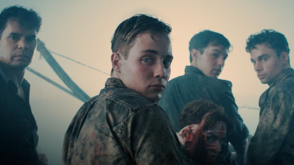 beira_ljff's tweet photo. 『ビースト・オブ・ウォー』
第二次大戦中に艦が撃沈してしまい大海原に取り残された兵士たちだが…。夏だし"ゾンビマックス"の監督のサメ映画って事で鑑賞！空からは戦闘機、海からは巨大サメが襲撃してくる絶望しかない状況でのサバイバルだったけど、期待をやや下回るぐらいだった…！ https://t.co/w7NXuOatRE