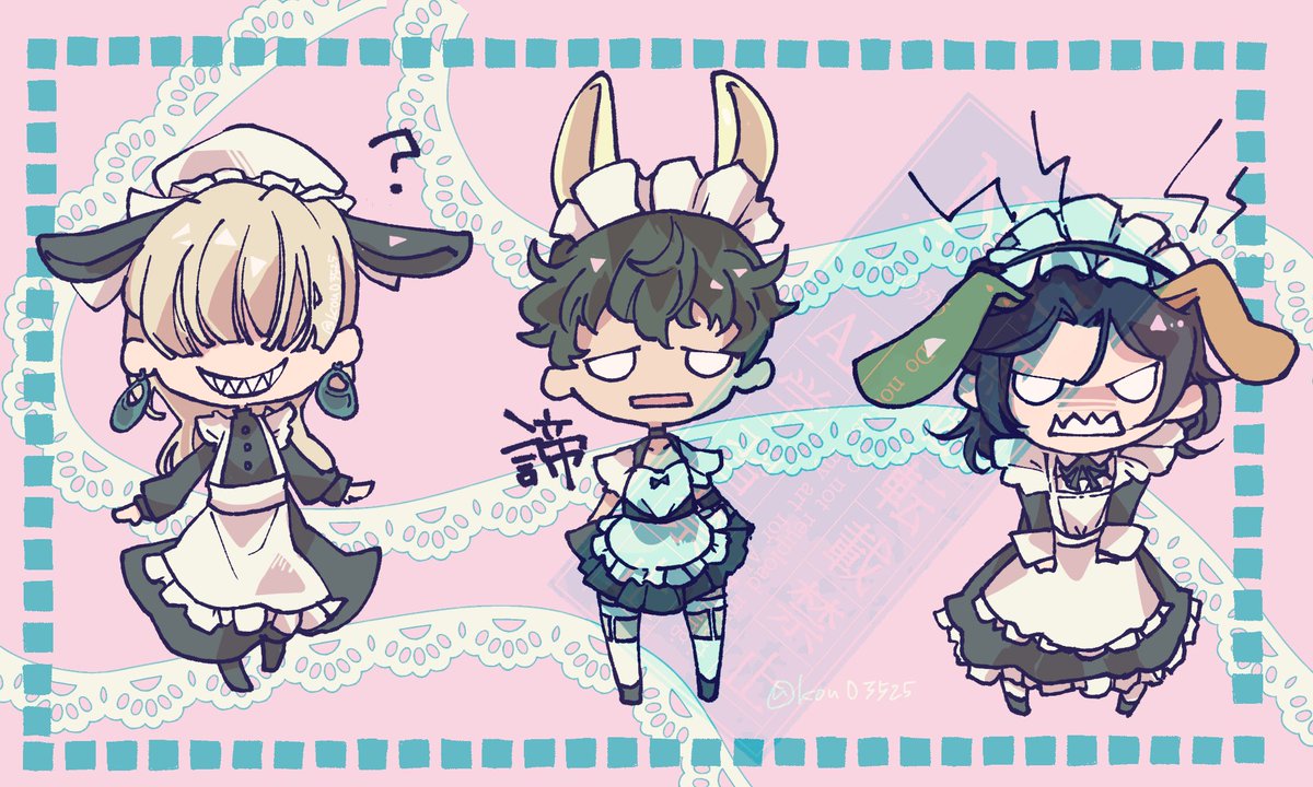 kou03525's tweet photo. メイド立ち絵の息抜きに、放置してたメイドを落書き。バニーの日らしいので耳を添えて https://t.co/VbUPGAPFcK