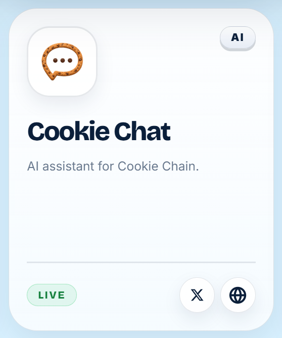 askCookieChat's tweet photo. Cookie Chat is now an official ecosystem app on @TheCookieChain 🍪 https://t.co/MmHgy9FD1H