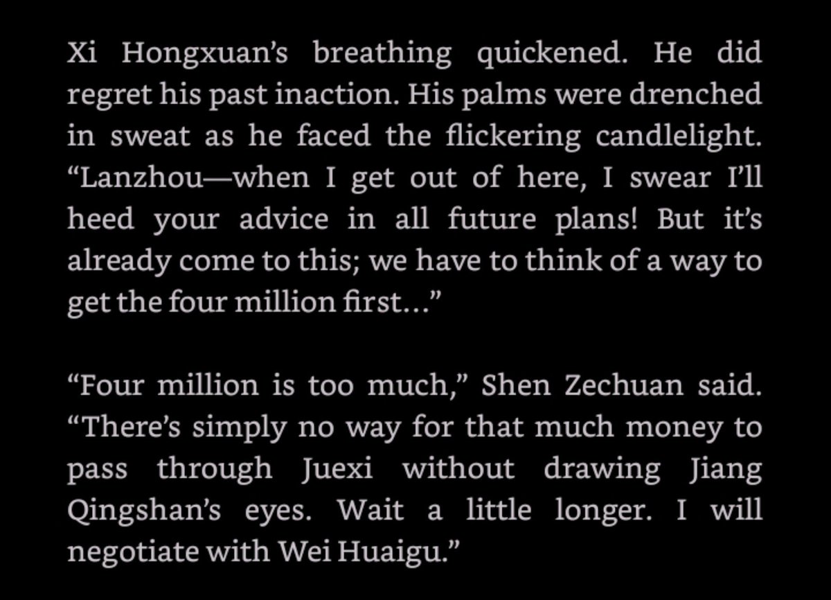 milkyshizun's tweet photo. lanzhou's manipulation tactics is superb it almost worked on me. in one visit, he made hongxuan regret his past inaction, made him trust &amp; depend on him completely, diverted his attention from chiye to the wei clan, and subtly asked about mentor qi 😃 he's so hot. https://t.co/9MjgaPpuDL