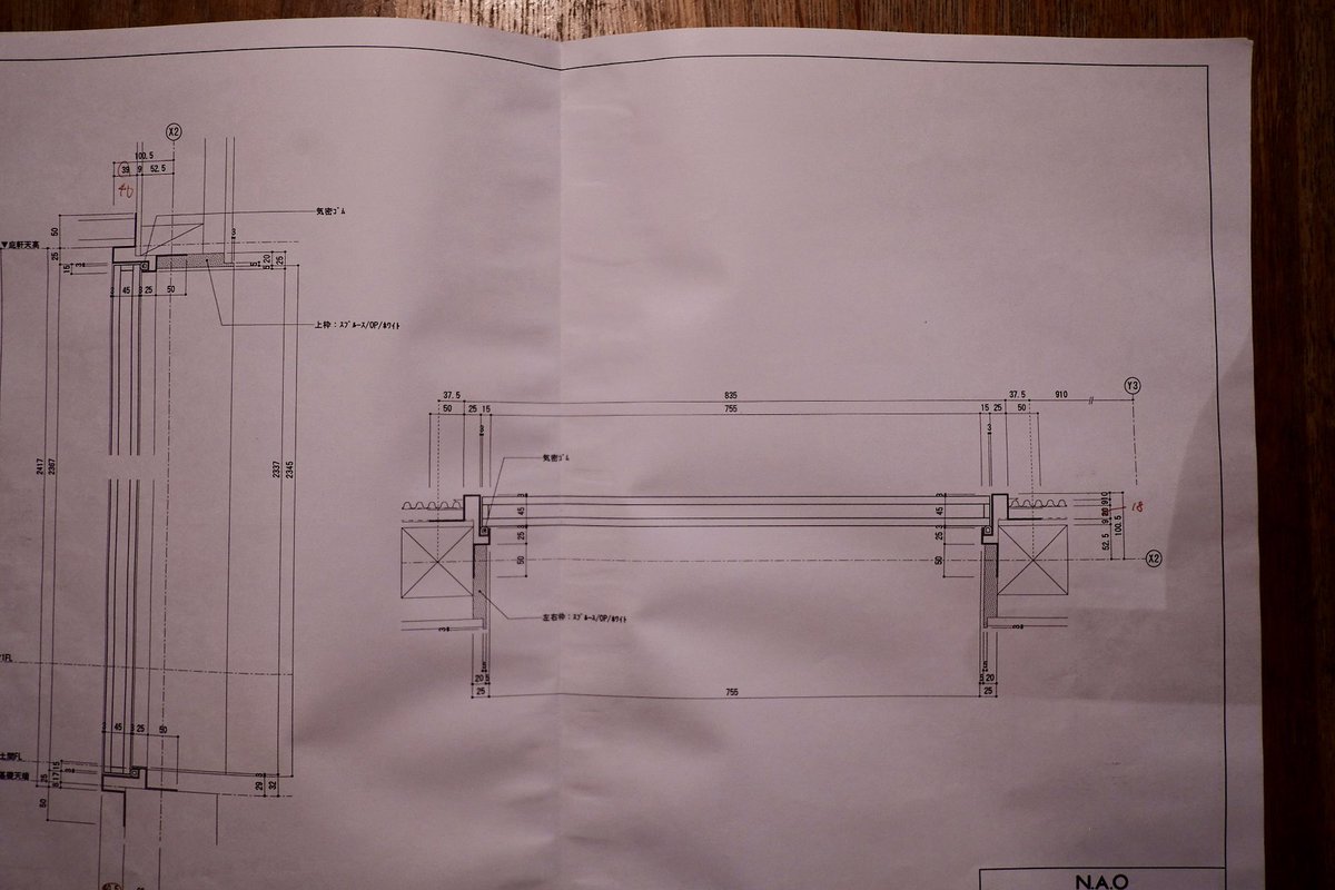 naoki_kato_0129's tweet photo. 鋼製建具表、木製建具表、鋼製建具詳細図、木製建具詳細図なども当然に描きます。

最初に勤めた事務所では建売住宅や規格住宅が多かったので描くことはほぼなかったですが、アトリエ事務所では表現の違いはあるにせよ、当たり前に描いていました。独立後も変わらずに描いています。 https://t.co/M2DEGLJVYC