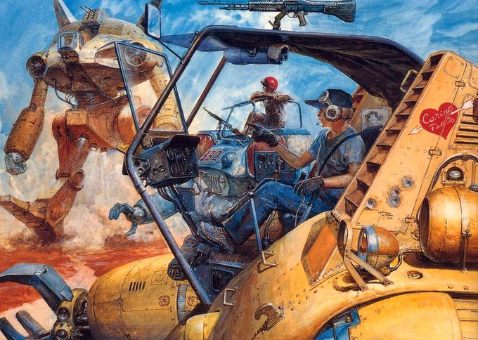 littlemucha2017's tweet photo. ( ﾟ∀ﾟ)ﾉ おはよー☕️

Illustration: Yoshiyuki Takani🤖Combat Mecha Xabungle（📺1982） https://t.co/0UwzlkixIN