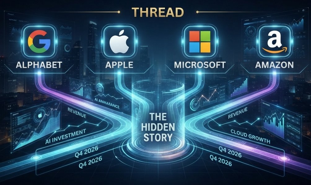 pro1xcom's tweet photo. 🧵Big Tech Earnings 2026: The hidden story behind #Alphabet #Apple #Microsoft #Amazon

Everyone is looking at the headline EPS but...

How much of those earnings came from the business and how much came from the revaluation of strategic investments? 

Let's break it down👇 https://t.co/nFxfEyavDW