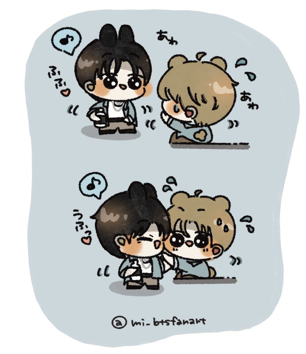 mi_btsfanart's tweet photo. 🤗🐰💧💧🐻😅 https://t.co/yj2hqM3Orh