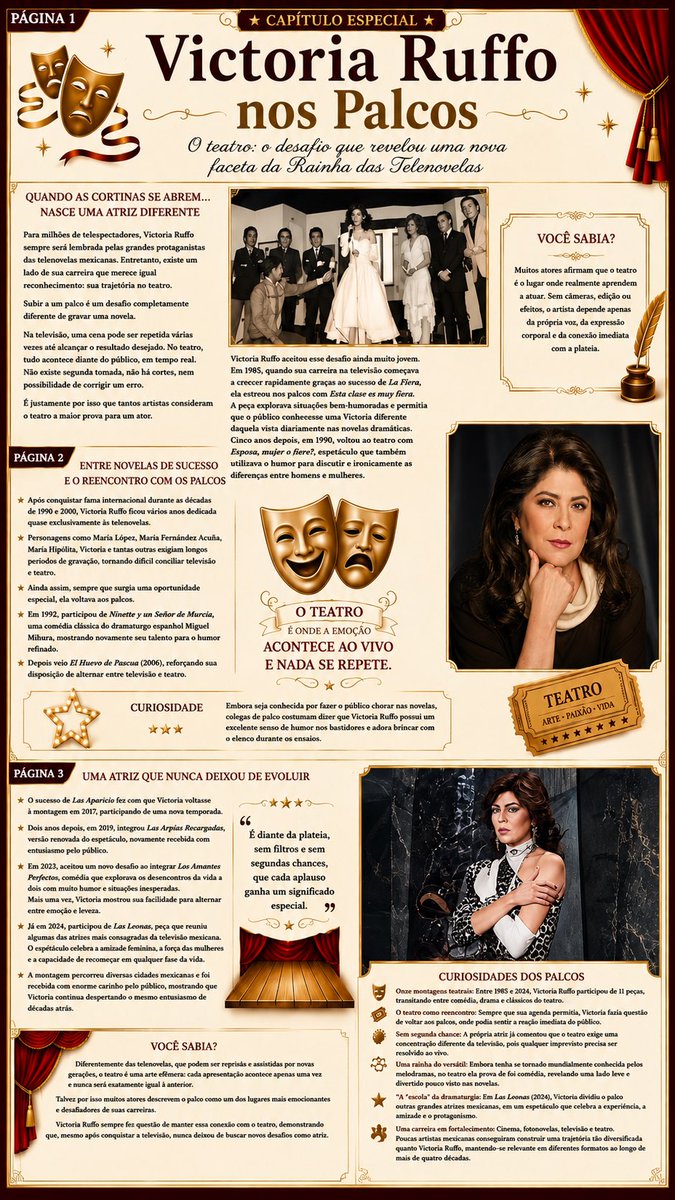 CalabrezAnanda's tweet photo. Nos palcos, Victoria Ruffo mostrou que seu talento vai muito além das câmeras. Um capítulo dedicado à sua paixão pelo teatro e à força de uma carreira que nunca parou de evoluir. 🎭✨@livyy_ruffo
#VictoriaRuffo #RainhaDasTelenovelas #Teatro #LasLeonas #RevistaVictoriaRuffo https://t.co/2Hdwpy65PZ