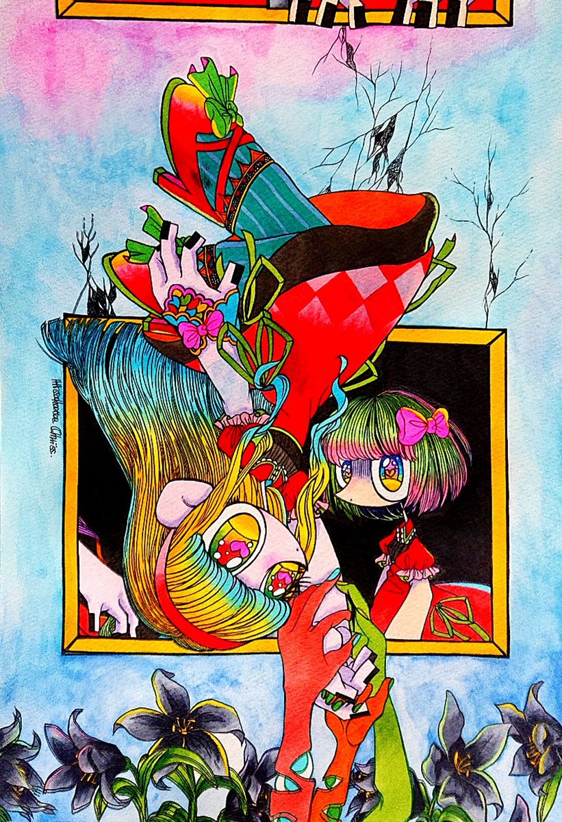 hanare_ekaki57's tweet photo. 【創作】こちらは気に入っている過去絵シリーズになります(唐突)
(昔の別の絵を探していたら、唐突にみんなに見てほしくなったので…💋💕) https://t.co/p96jz969Dm