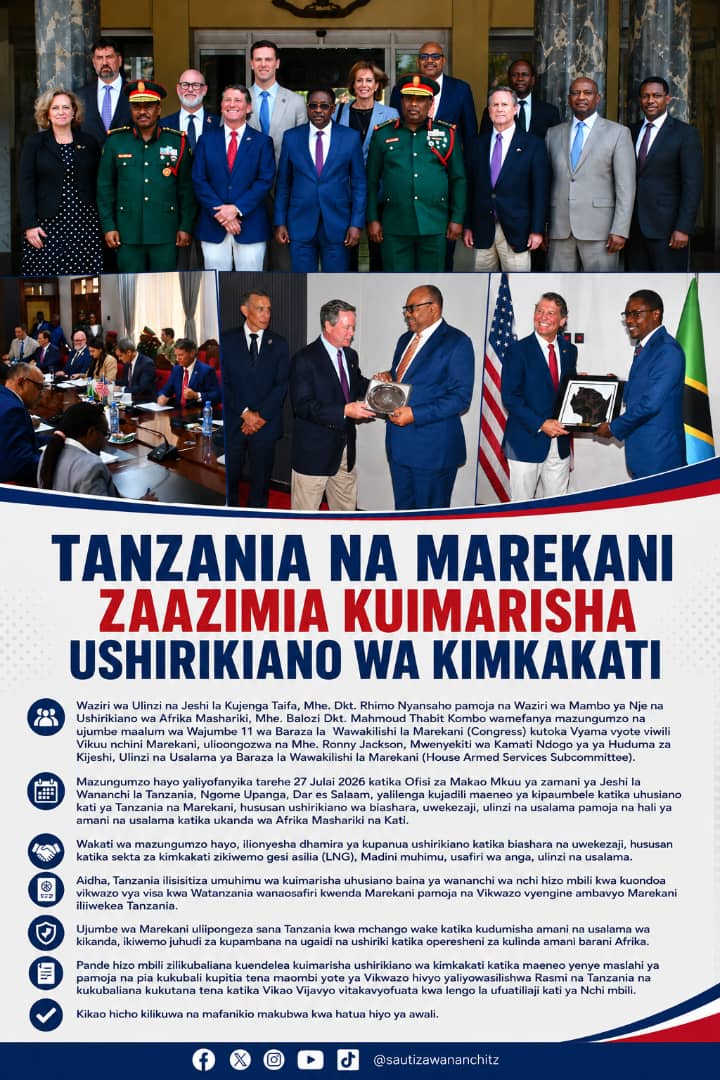 YaKatiba's tweet photo. 📍TANZANIA NA MAREKANI ZAAZIMIA KUIMARISHA USHIRIKIANO WA KIMKAKATI
@USAmbTanzania @ikulumawasliano https://t.co/PSWJR7hkjw
