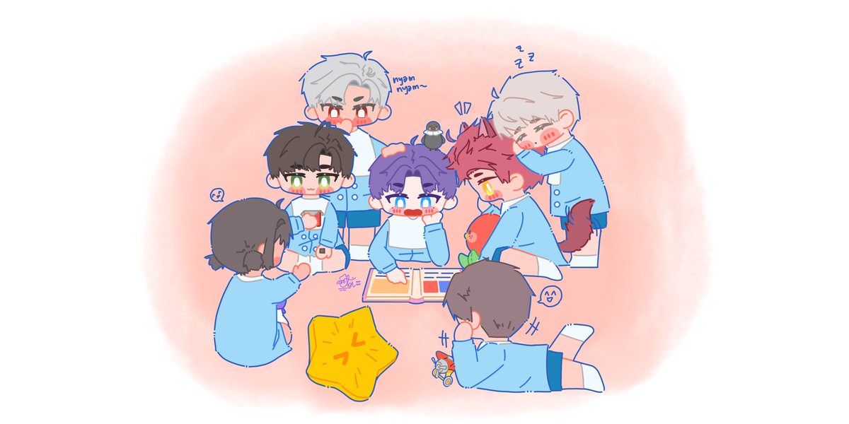 __martabakeju's tweet photo. Play together! (❁´▽`❁)

❄🍎🐦‍⬛⭐🐟🐺+mc🐣
#zayne #caleb #sylus #xavier #rafayel #valko
#loveanddeepspace https://t.co/nR3V9lIjLa