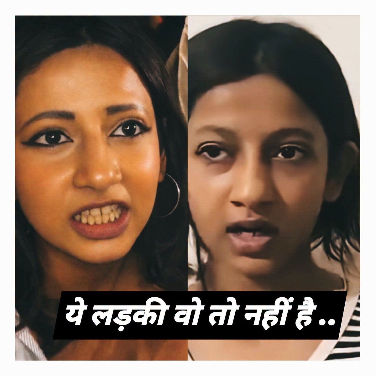 DrKSBhardwaj2's tweet photo. इन चित्रों को देखो क्या ये एक लड़की की तस्वीर हैं? और कुछ न देख सको, तो दांतों को देखो जिस लड़की ने माफी मांगी, उसके सामने के दांतों में अंतराल है, बताया जाता है गाली बाईं ओर की लड़की ने दी थी, माफी दूसरी ने? भला क्यों? #नाटक, माफी और माफ किया। समझे दोस्तो? @TheKPMalik @meeejaay https://t.co/fX1JADIIqv