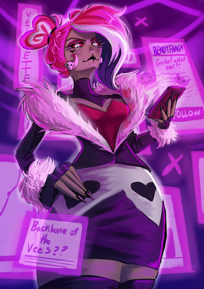 thebendyfan's tweet photo. Mannn, I wish women were real 😔 #hazbinfanart #velvette #hazbinhotel https://t.co/rTZw2S1Q0o