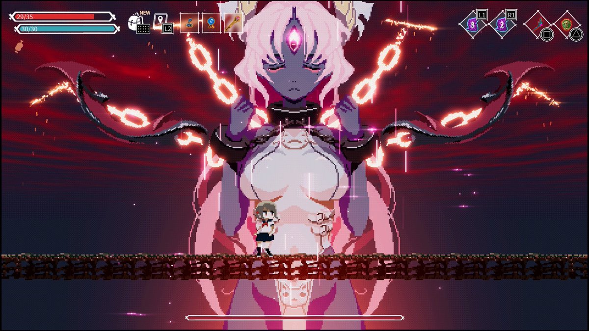 foxtailrabbit's tweet photo. 夏休み中に気軽にできるゲーム探して
ロストルーインズ
ドット絵調のメトロイドヴァニア。セイラー服少女の探索ゲーム、気軽にやるつもりが結構硬派な難易度だった
今日で夏休み終わりで、ゲームもプラチナトロフィー取れました https://t.co/d0myuHNBha
