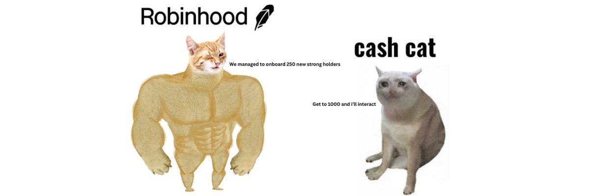 RobinhoodDivs's tweet photo. 250 new $CASHCAT holders @cashcat_token https://t.co/5sYj6glgFJ