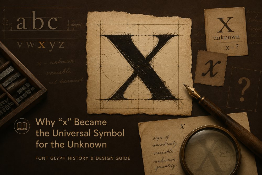 letterhanna's tweet photo. "x" barely shows up in ordinary English spelling, yet it's the default symbol for the unknown in math, a kiss in a text message, and the namesake of "x-height," one of the most important measurements in all of typ... ✍️ #TypeDesign #Typography

Read more: https://t.co/LWwlvnWrRg https://t.co/zbkrZOAvTP