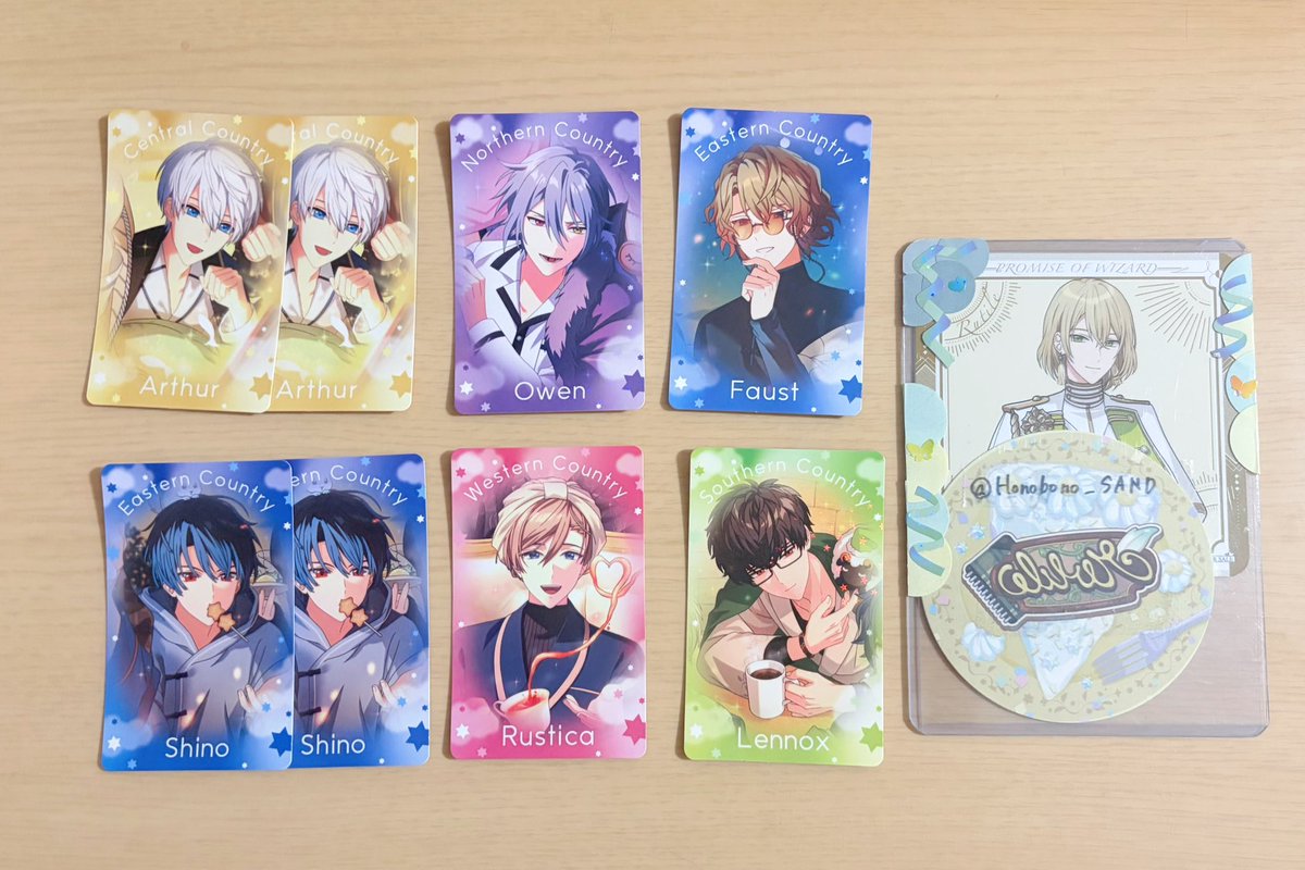 Honobono_SAND's tweet photo. 【交換】魔法使いの約束 ロフト 魔法使いのパーティ まほパ ホログラムカード

譲:アーサー2 オーエン ファウスト シノ2 ラスティカ レノックス

求:リケ1、ルチル1~ 決まり次第定価+送料

オーエン ファウスト シノは纏めての交換(譲渡)優先

郵送交換希望
お気軽にお声がけ下さい https://t.co/sMFenfK4Tc