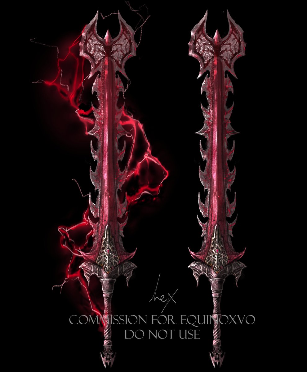 mechanicallyhex's tweet photo. Work! A sword with quite a bit of lightning going through it. https://t.co/LROVWgs257