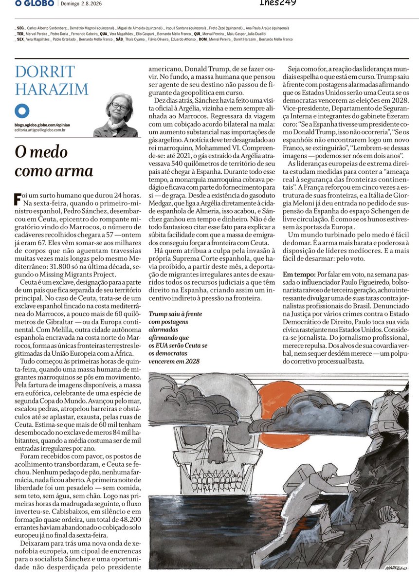 TorresHecton's tweet photo. “Um mundo turbinado pelo medo é fácil
de domar. É a arma mais barata e poderosa à
disposição de líderes medíocres. E a mais
fácil de desarmar: pelo voto.” Bom Domingo todos! https://t.co/iWrE5idyK3