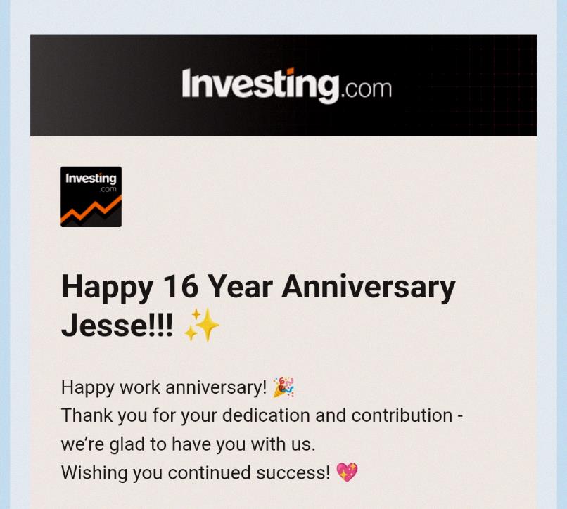 CKV36CBX's tweet photo. ちょっとした個人的な話なんですが、今週で@Investingcomでの勤続16年を迎えました！🎉🎉

いつも支えてくれる素晴らしいチームと、この最高のコミュニティに心から感謝です。

これまでのすべての機会に感謝しつつ、これからも楽しみです。🙏🙏 https://t.co/SAkRfOzbct