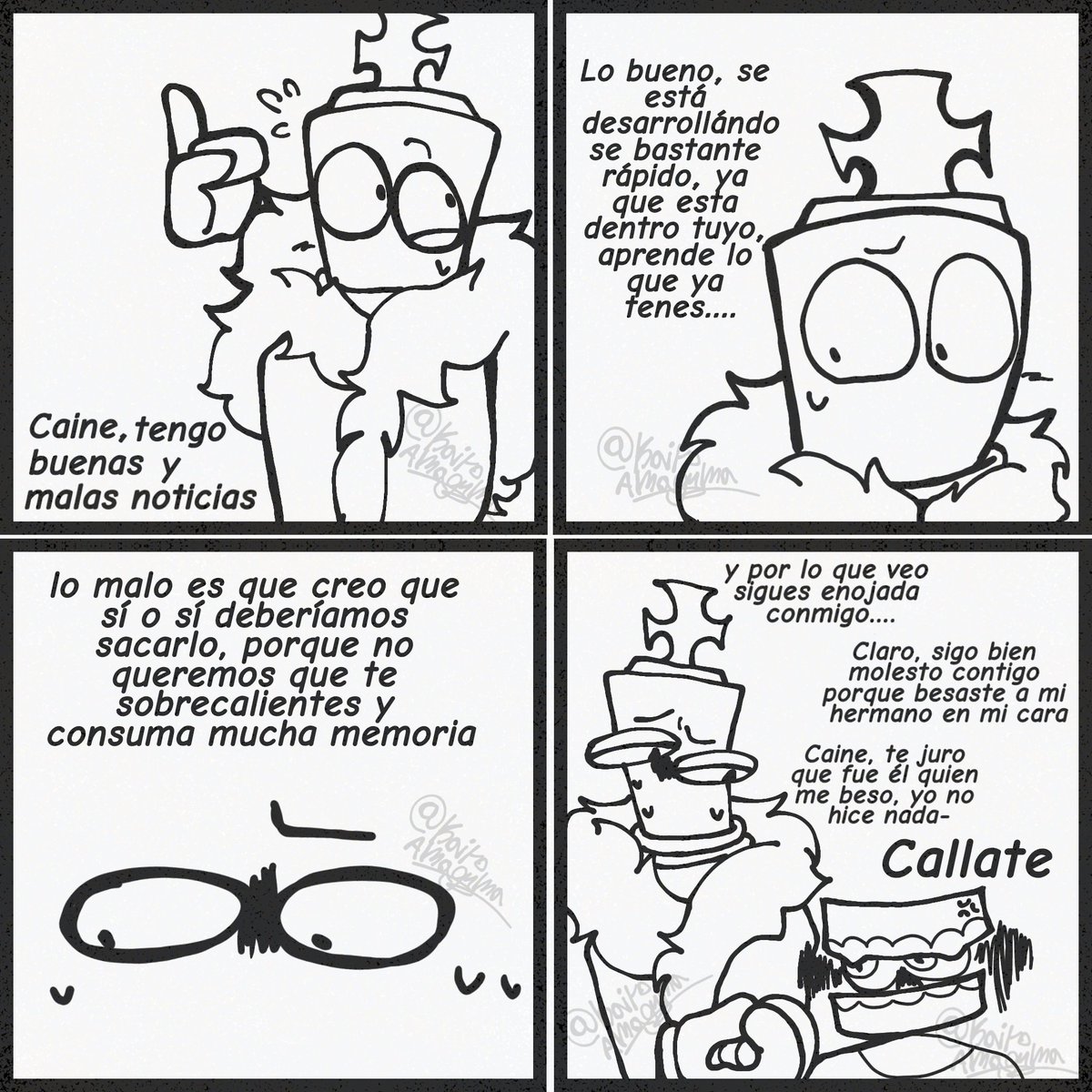 KairoAmaguma's tweet photo. Parte 4 de mi comic de wattpad de Caine embarazado, por el momento esta es la última parte que se subio hasta ahora, pero aun subire capitulos de este ship😔👊 #royalteeth #comic #digitalcircus #yaoi https://t.co/nHMLadgCHi