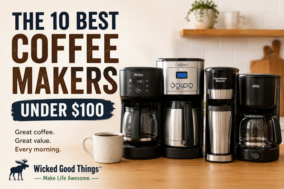 doozydoo's tweet photo. ☕ Your old coffee maker deserves retirement.
We found the 10 best coffee makers under $100 that are actually worth buying.
🏆 Wicked Choice™
⭐ Wicked Score™
👇
https://t.co/sJXjU6x5MQ
#Coffee #CoffeeMaker #AmazonFinds https://t.co/eMj8CdXrAO
