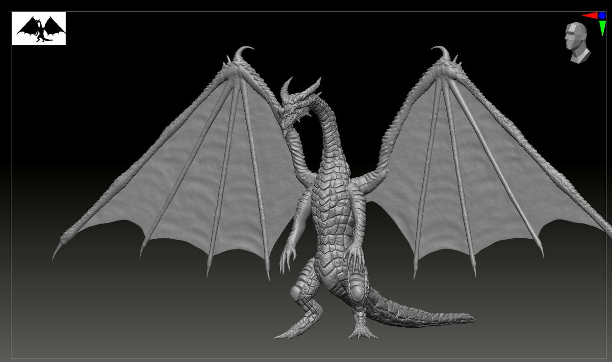 Zkunkun28's tweet photo. ミラボレアスモチーフに作成しました。
zbrushのほうでモデリング、mayaでウェイト調節をして動かせるようにしました。
#MAYA #Zbrush #3DCG #DigitalSculpting https://t.co/T8oVD7icWI