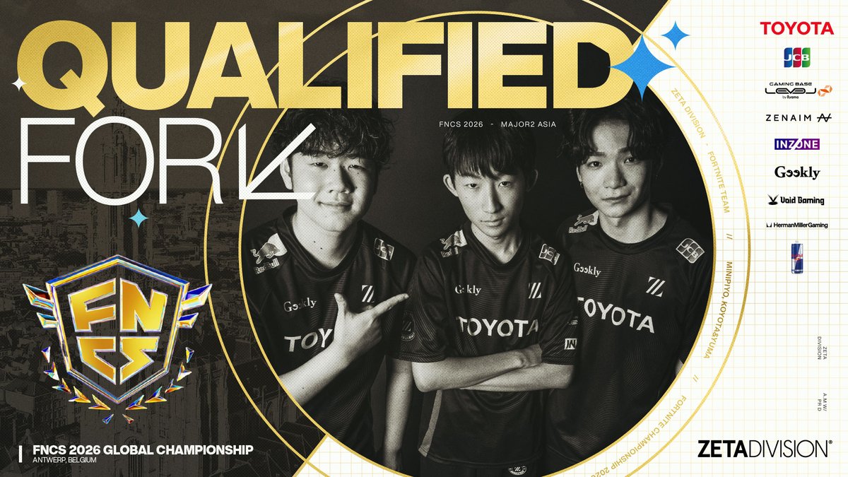 zetadivision's tweet photo. Another step earned toward the biggest skies🦅
全員揃ってフルスロットルで突入🏎️⚡️

#ZETAWIN #FNCS https://t.co/9aW1QMlhjK