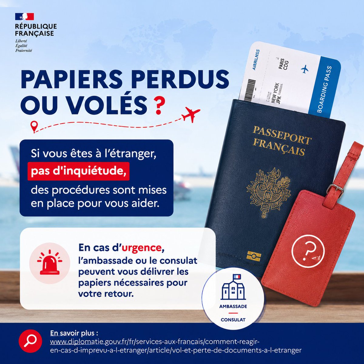 Image de Préfet des Hauts-de-Seine - Papiers perdus ou volés ? Si vous êtes à l’étranger, pas d'inquiétude, des procédures sont mises en