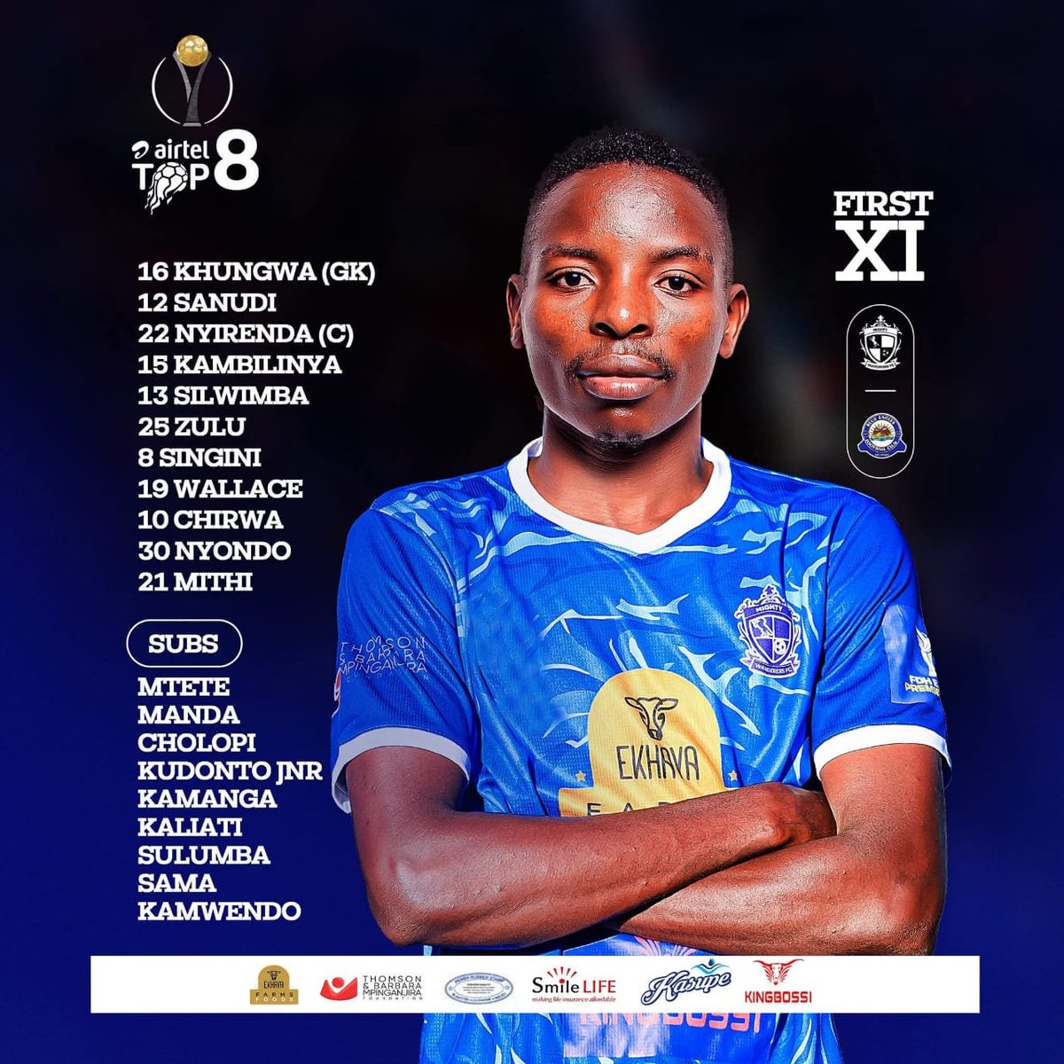 NationOnlineMw's tweet photo. #NationOnline

It is a high-stakes encounter at Silver Stadium in Lilongwe as Blue Eagles and Mighty Wanderers battle for a place in the Airtel Top 8 final.

It is a difficult match to predict, as both teams boast an array of stars and have strength in depth. https://t.co/wKGGjOzSHd