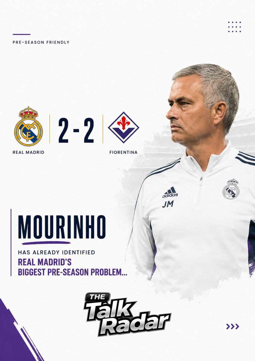 thetalk_radar's tweet photo. Mourinho has already identified Real Madrid's biggest pre-season problem.
Carlos Espí has officially made his Real Madrid debut!
Signed just two days earlier, the young striker was already on the pitch against Fiorentina.
#realmadrid #football #sports https://t.co/cr6BIv1irp