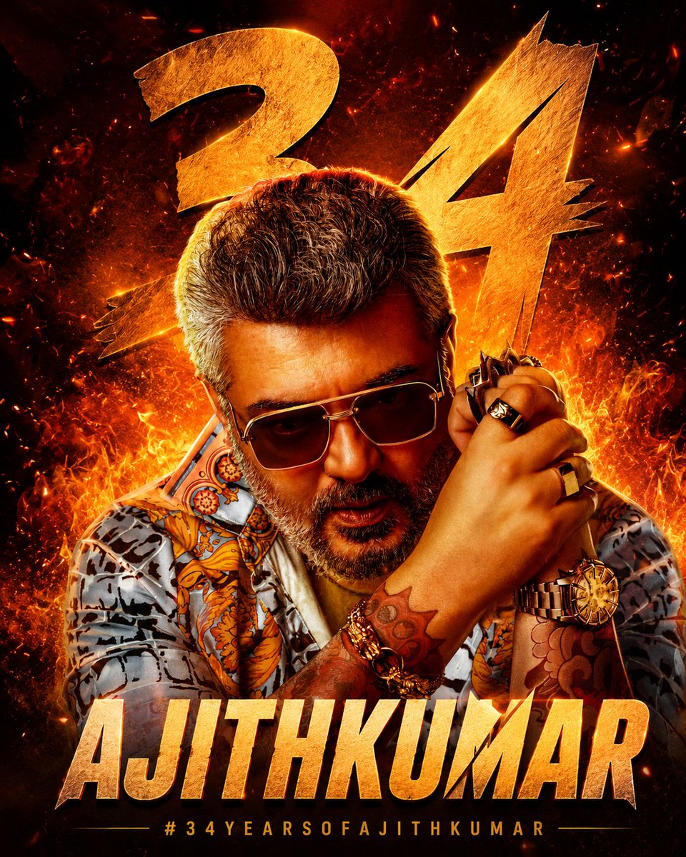 rameshlaus's tweet photo. 34 years of passion, perseverance and pure stardom. ✨

A journey built on hard work, humility and unforgettable performances.

Wishing many more milestones to Actor #AjithKumar. ❤️

#34YearsOfAjithKumar 

#AK #AK64 https://t.co/mEp1gfs4T6