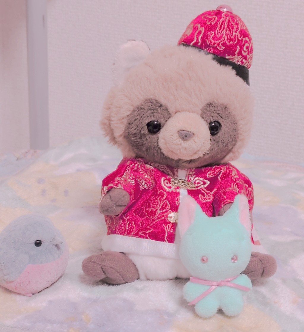 Logicker_writer's tweet photo. #Potte　#ぬい撮り　#ぬい活　
じゃ〜ん！✨️💛
ちゃいなきなこ なんだよ〜🌼
あかいおようふくさん❤️✨️を きせてもらったんだよ〜🥰
みんとちゃん🍃💚と しずくちゃん🐦💙も
「にあってるよ〜💕」って いってくれたんだよ🌷 https://t.co/r1eZBCE2jj