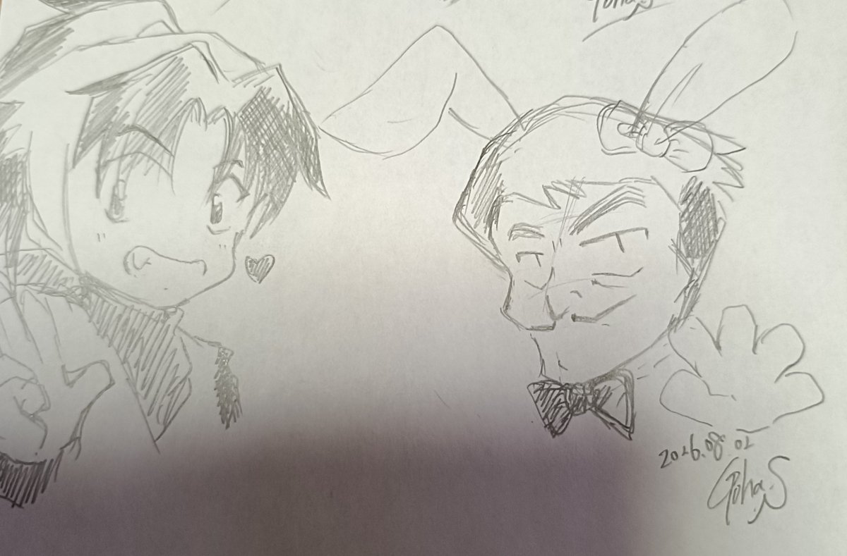 HIRO3GOHA's tweet photo. 今日はバニーの日だと言う事でうさ耳付けた山田先生描いた！（笑）

長女が描けばえぇ～のに〜！（笑��

＃忍たま乱太郎
＃イラスト
＃アナログ https://t.co/3PNG5sEYEU