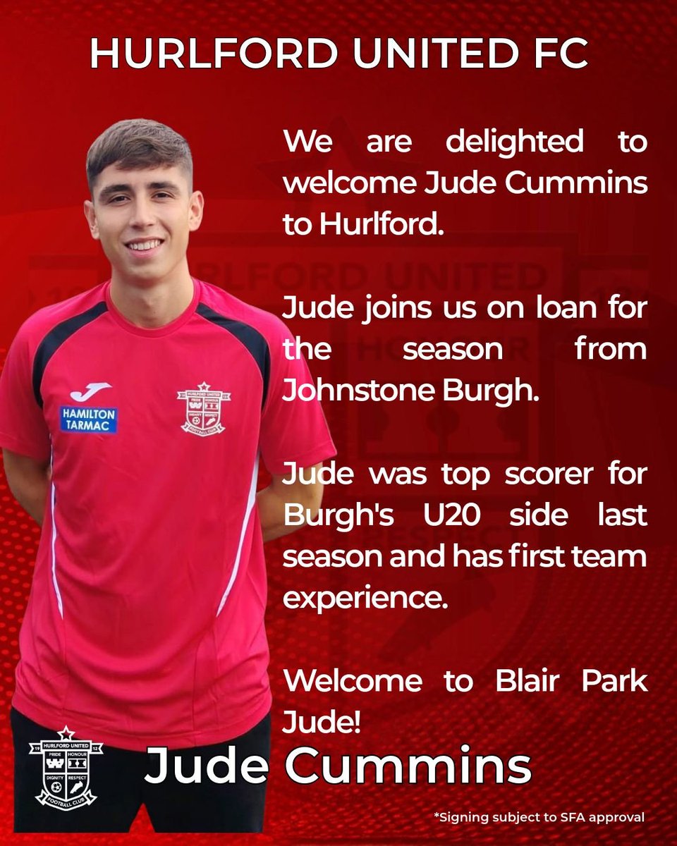 martinswift75's tweet photo. Another new signing for Ford your new number 30 Jude Cummins who has joined us on a season long loan from Johnstone Burgh FC young talented prospect with a great future ahead of him would like to thank Johnstone Burgh for allowing us to help continue his development
@HurlfordUtd https://t.co/KhfjPmL4WQ