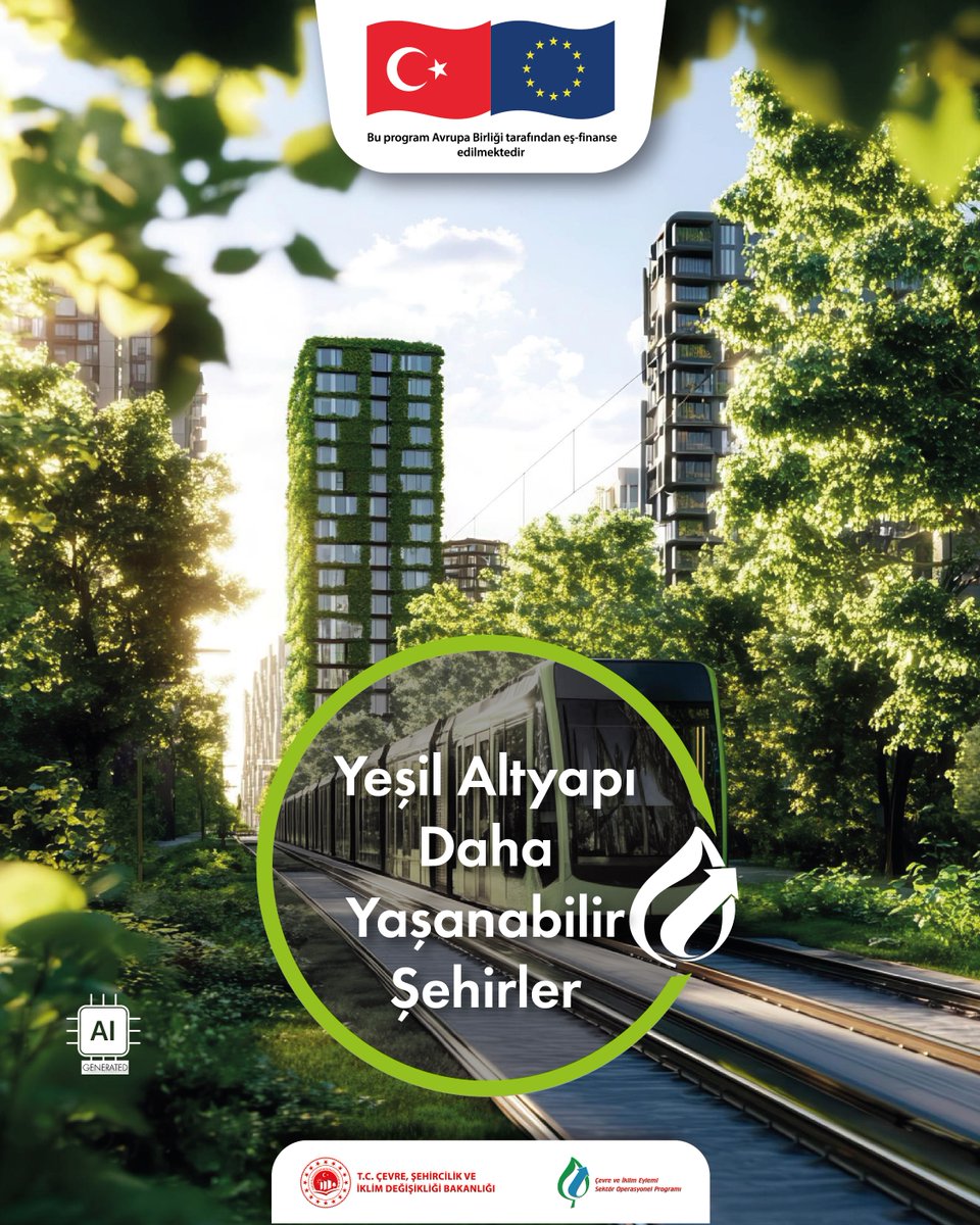 ipacevre's tweet photo. Yeşil Altyapı ile Daha Yaşanabilir Şehirler 🌿🏙️
Şehirlerin iklim değişikliğine karşı daha dirençli hale gelmesi; yalnızca yeni teknolojilerle değil, doğayla uyumlu planlama anlayışıyla da mümkündür.
Ağaçlandırılmış caddeler, yeşil koridorlar, geçirgen yüzeyler ve erişilebilir kamusal alanlar; hava kalitesini iyileştirir, kentlerde hissedilen sıcaklığı azaltır ve yaşam kalitesini artırır.
Yeşil altyapı uygulamaları, şehirleri daha sağlıklı, daha dirençli ve daha sürdürülebilir hale getirirken gelecek nesiller için de daha yaşanabilir yaşam alanları oluşturur.
Doğayla uyumlu şehirler, geleceğe yapılan en güçlü yatırımlardan biridir. 🌱
#YeşilAltyapı #SürdürülebilirŞehirler #İklimUyumu
---
Greener Infrastructure for More Liveable Cities 🌿🏙️
Building climate-resilient cities requires not only innovative technologies but also planning that works in harmony with nature.
Tree-lined streets, green corridors, permeable surfaces and accessible public spaces help improve air quality, reduce urban heat and enhance quality of life.
Green infrastructure creates healthier, more resilient and more sustainable cities while leaving a lasting legacy for future generations.
Cities that work with nature are cities prepared for the future. 🌱
#GreenInfrastructure #ClimateAdaptation

@csbgovtr 
@EUDelegationTur 
@ABBaskanligi