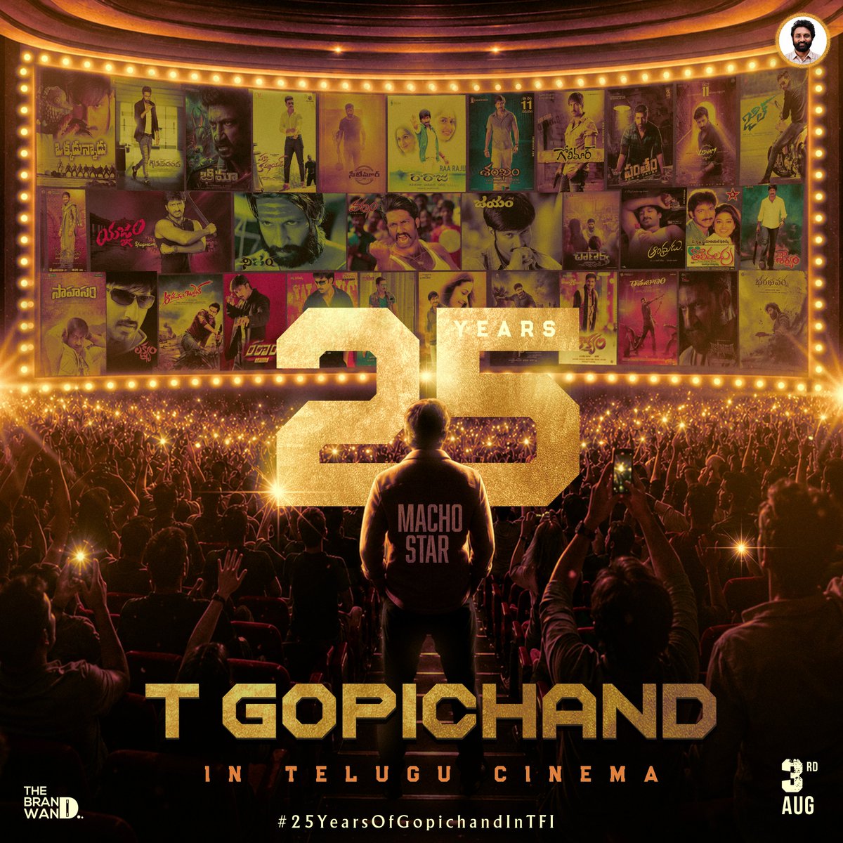 peoplemediafcy's tweet photo. From a ferocious villain to one of the most loved action heroes... 🔥

Celebrating 𝟮𝟱 𝗚𝗹𝗼𝗿𝗶𝗼𝘂𝘀 𝗬𝗲𝗮𝗿𝘀 of the man who redefined Telugu commercial cinema. ❤️‍🔥

Wishing Macho Star @YoursGopichand many more blockbuster years ahead! 💥

#25YearsOfGopichandInTFI https://t.co/gxXZbl6jT2