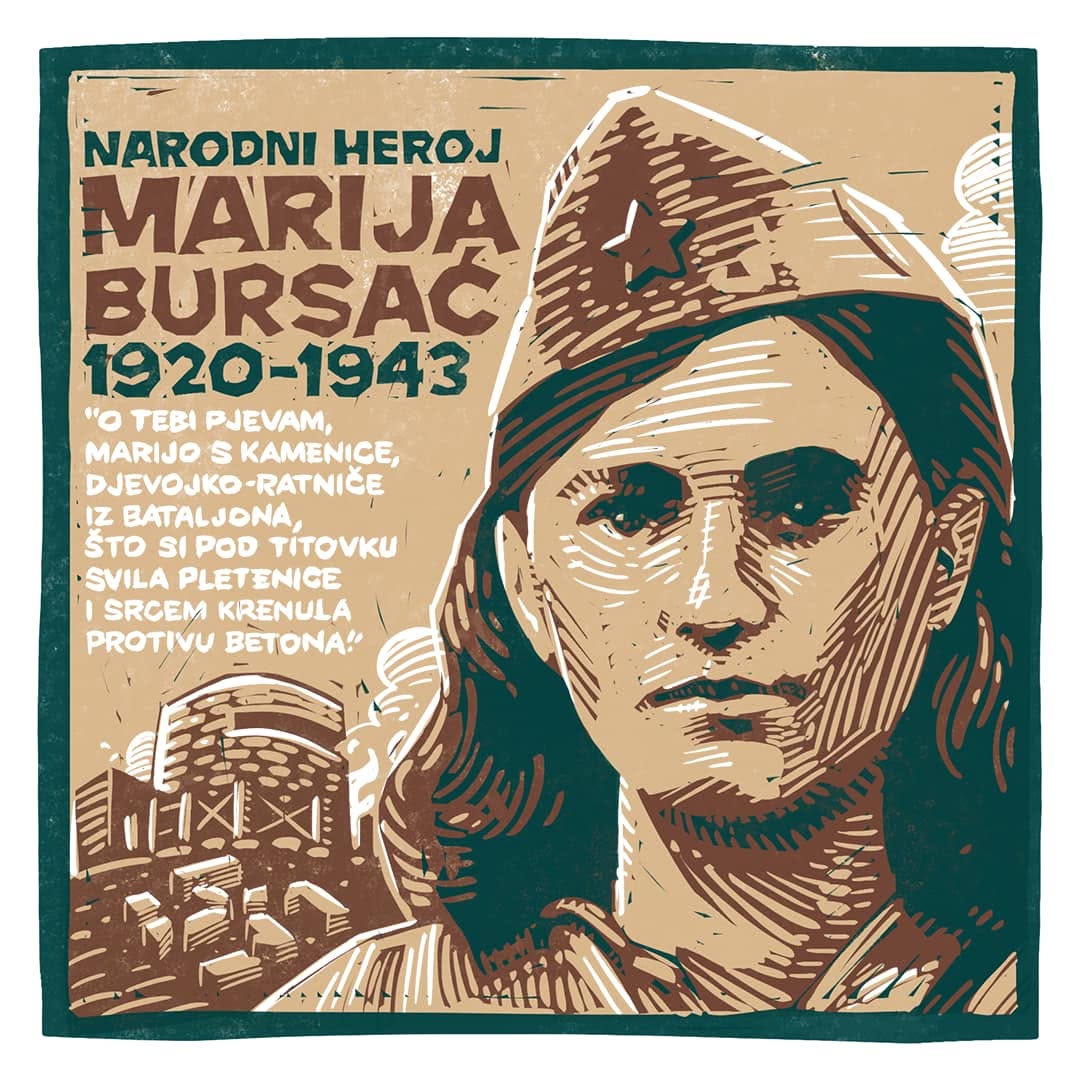 JugoslavijaSfr's tweet photo. 2. avgusta 1920. u Kamenici kod Drvara rođena je MARIJA BURSAĆ učesnica Narodnooslobodilačke borbe i prva žena narodni heroj Jugoslavije. https://t.co/oqFs5uoSLG