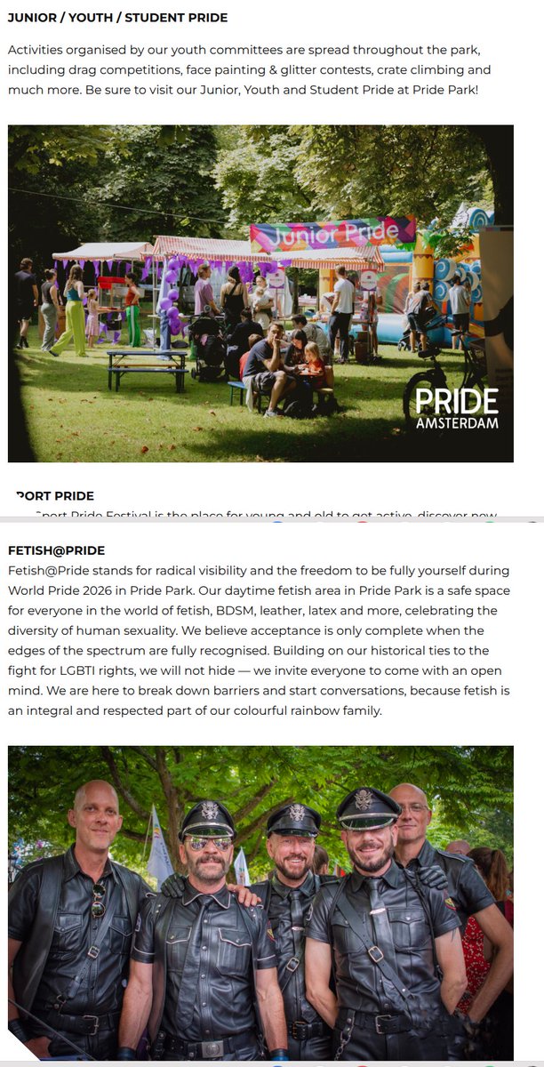 rinusredpill's tweet photo. DIT STAAT LETTERLIJK IN HET OFFICIËLE WORLDPRIDE-PROGRAMMA.

Geen complottheorie. Geen uit zijn verband getrokken filmpje. Hun eigen woorden. Hun eigen programma. Hun eigen keuzes.

WorldPride richt zich doelbewust op jonge kinderen.

Kinderen vanaf zes jaar.
Dragqueen-voorlezen. Verkleden. Pride-theater. WorldPride Kids. Junior Pride. Voorstellingen over “twee papa’s”.

En tijdens datzelfde openbare Pride Park-evenement organiseerden ze ook een “daytime fetish area” voor BDSM, leer en latex. De activiteiten van Junior, Youth en Student Pride waren volgens hun eigen website door het park verspreid.

Laat dat even tot je doordringen.

Kinderprogrammering en volwassen fetishcultuur. Onder één evenement. In hetzelfde openbare park. Op dezelfde dag.

Dit is geen ongelukkig detail. Dit is een bestuurlijke en morele keuze.

En laten we ophouden te doen alsof dragqueen-voorlezen en Pride-theater voor zesjarigen neutrale kinderactiviteiten zijn. Dit is doelbewuste normoverdracht. Kinderen worden bewust tot doelgroep gemaakt van een ideologisch project rond seksualiteit, gender en gezin.

Noem het inclusie. Noem het diversiteit. Geef het regenboogkleuren en zet er vrolijke muziek onder. De werkelijkheid blijft hetzelfde: volwassenen trekken jonge kinderen een politieke en seksuele cultuur binnen waar zij volledig buiten gehouden behoren te worden.

Kinderen zijn geen campagnepubliek. Geen promotiemiddel. Geen maatschappelijk experiment.

Zij hebben geen behoefte aan BDSM-zones, dragcultuur of Pride-ideologie. Zij hebben behoefte aan bescherming, rust en duidelijke grenzen.

En juist degenen die die grenzen behoren te bewaken, verlenen hier hun gezag aan.

Máxima opende WorldPride en bezocht Youth Pride. Premier Rob Jetten voer prominent mee. De gemeente faciliteert en promoot het evenement.

Dit is dus geen marginaal clubje aan de rand van de samenleving. Dit krijgt politieke goedkeuring, gemeentelijke ondersteuning en koninklijk prestige.

Dat maakt het alleen maar ernstiger.

Wanneer kinderprogrammering en volwassen fetishprogrammering bewust onder één evenement worden geplaatst, is de grens niet per ongeluk zoekgeraakt. Dan is die grens bestuurlijk vervaagd en vervolgens als vooruitgang verkocht.

Ik weiger daarin mee te gaan.

Houd volwassen dragshows, fetish, erotiek en volwassen seksuele subculturen volledig bij kinderen vandaan. Zonder uitzonderingen. Zonder regenboogmarketing. Zonder morele chantage.

Bekijk de screenshots. Lees hun eigen programma. En vraag jezelf af: hoe hebben we ooit kunnen accepteren dat dit officieel, feestelijk en met politieke legitimatie werd georganiseerd?

https://t.co/rq30zRlagJ

https://t.co/diXjaGIYUc

https://t.co/lq9GQJqEWc

https://t.co/vo83a5LtBj