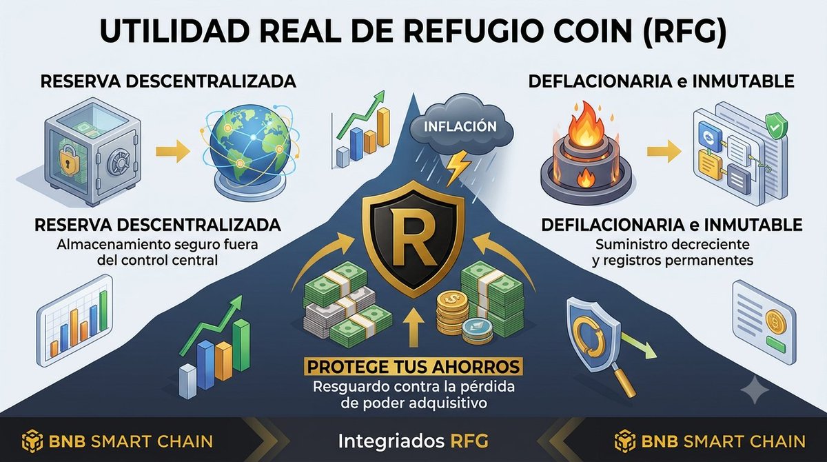 RefugioCoin's tweet photo. Tu alternativa contra la inflación 🛡️🚀
​Refugio Coin (RFG) en la BNB Smart Chain:
⚙️ Descentralizado | 📉 Deflacionario | 🔒 Inmutable
​Protege la reserva de tus ahorros con la tecnología de los smart contracts.
​#RFG #BNBSmartChain #Crypto #NewTokens #Tokens https://t.co/9xTJpSI029