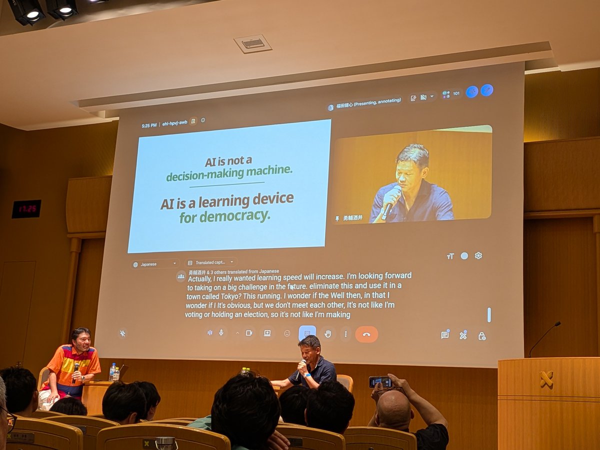 hal_sk's tweet photo. AI is not a decision-making machine.
​AI is a learning device for democracy.
 @miyasaka さんのセッションを聞いている。
#dd2030 https://t.co/FPbcyoa3ET