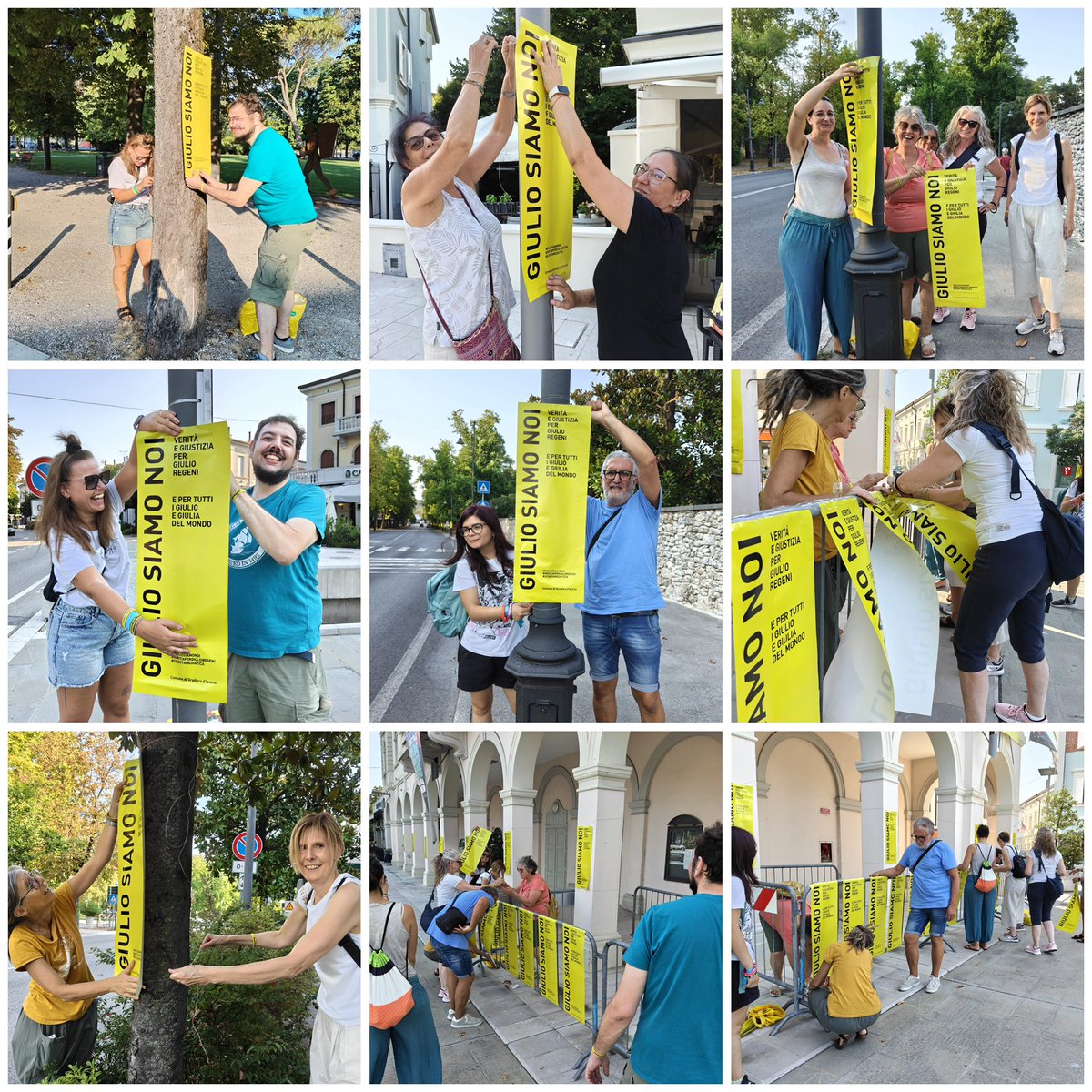 GiulioSiamoNoi's tweet photo. Grazie 💛 alla squadra gradiscana di Giallo Attack all’opera stamattina 🟡🟡🟡 nella giornata di Onde Mediterranee dedicata a Giulio #Regeni #2agosto #OndeMaditerranee #OndaGialla #PopoloGiallo #ScortaAffettiva https://t.co/yiUPQ1tUwx